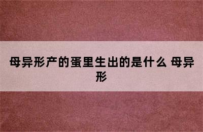 母异形产的蛋里生出的是什么 母异形